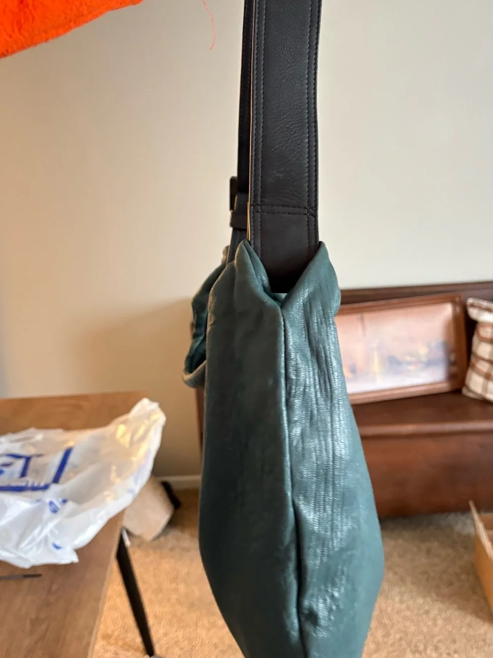 Bubble Lambskin Hobo Bag - Caramel